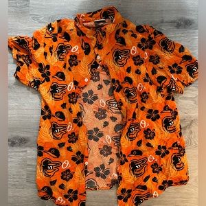 Baltimore Orioles Button Down Hawaiian Shirt